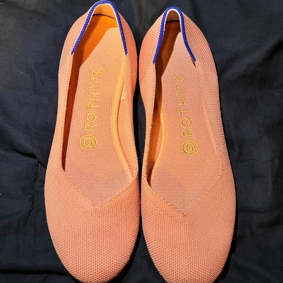 Rothy’s The Flat Original Style in Peachy Pink Round Toe Slide on Shoes - Picture 2 of 7